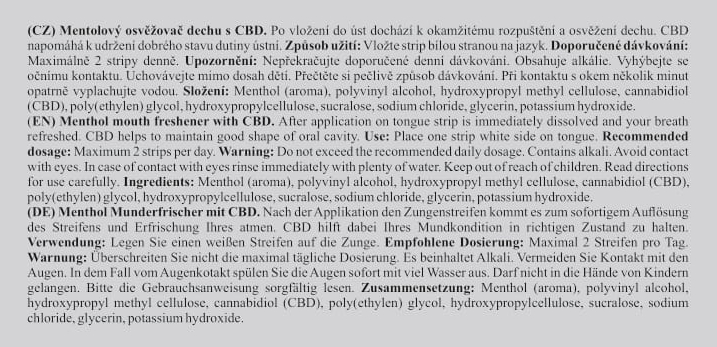 CEBEDIX-H FORTE Menthol mouth freshener with CBD 2,5mg x 10ks, 25 mg