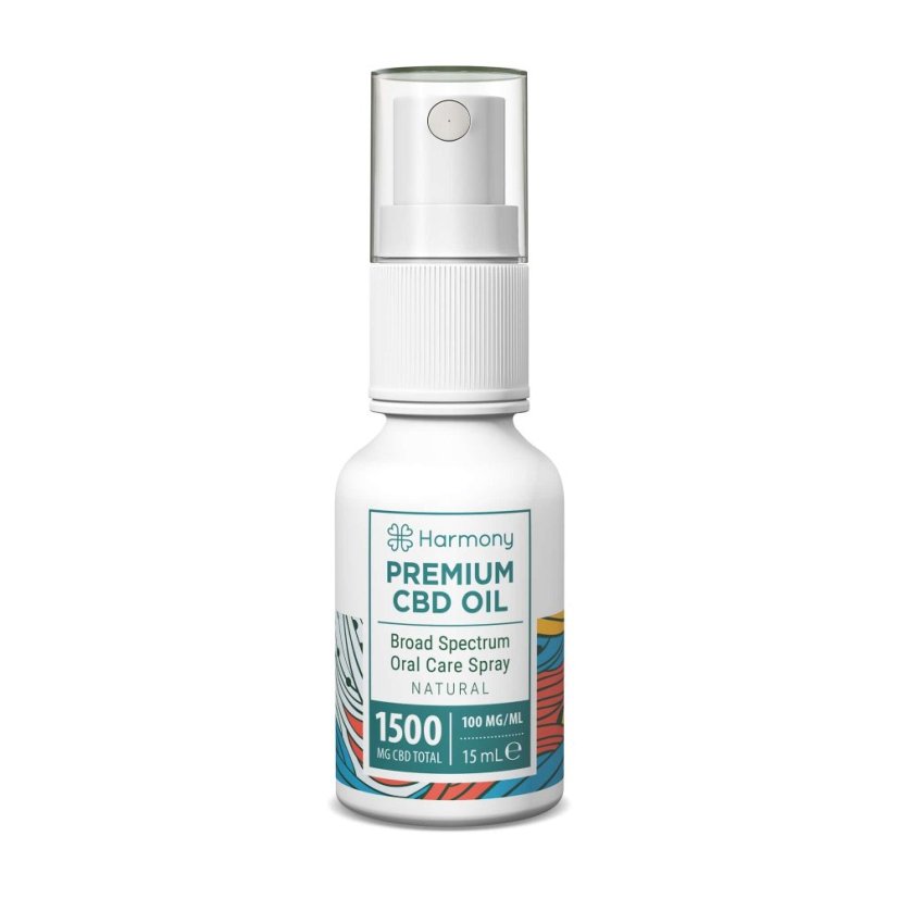 Harmony Spray de CBD para cuidados bucais 1500 mg, 15 ml, natural