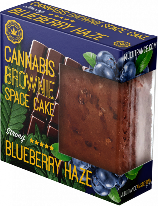 Confezione di cannabis Blueberry Haze Brownie Deluxe (forte sapore di Sativa) - Cartone (24 confezioni)