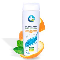 Annabis Bodycann Feel sporty 3'ü 1 arada doğal şampuan ve duş jeli, 250 ml