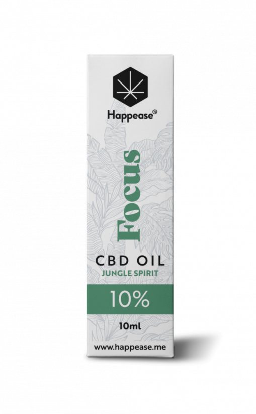 Happease Focus CBD Olej Jungle Spirit, 10 % CBD, 1000 mg, 10 ml