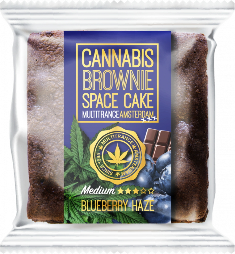 Cannabis Blueberry Haze Brownie (sabor Sativa medio) - Caja (24 paquetes)