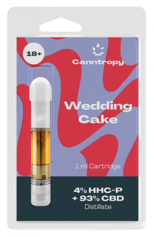 Canntropy Cartouche de mélange HHC Gâteau de mariage, 4 % HHC-P, 93 % CBD, 1 ml