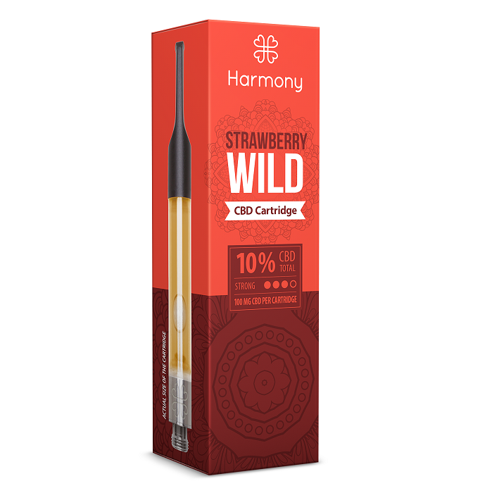 Harmony CBD ペン - ワイルドストロベリー カートリッジ - 100 mg CBD、1 ml