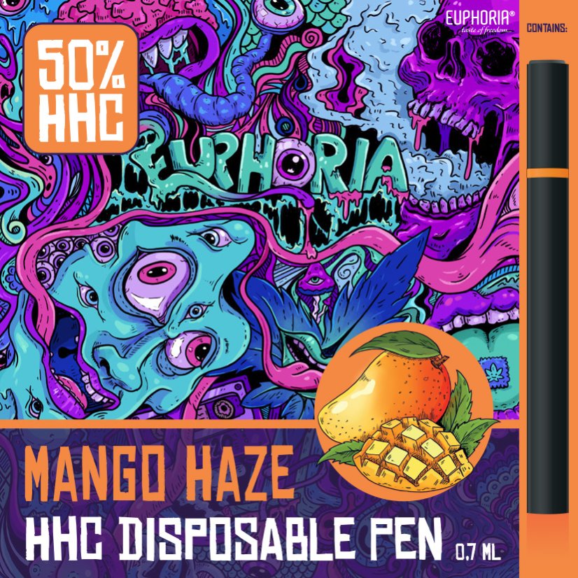 Euphoria HHC Vape Pen Mango Haze, 50%, 0,7 ml
