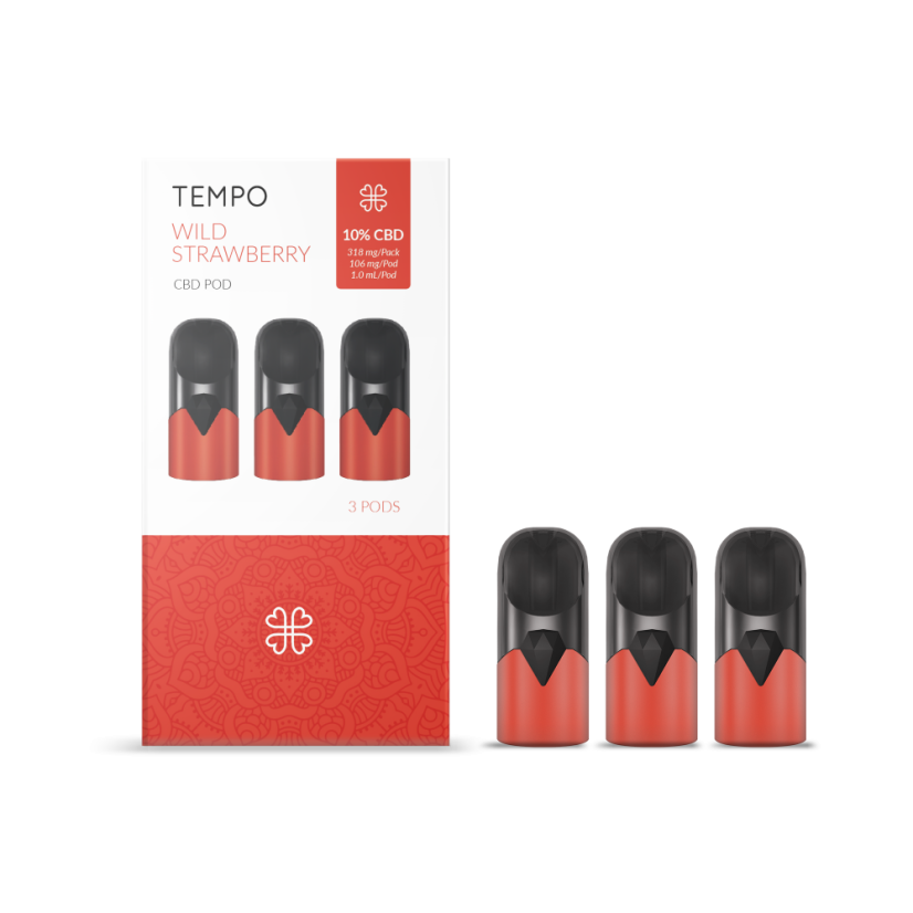 Harmony Tempo 3-Pods Embalar - Fresa, 318 mg CDB