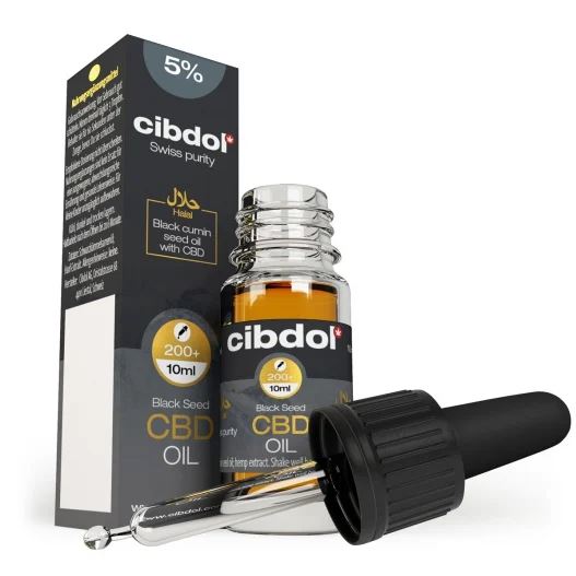 Cibdol CBD ブラッククミンシードオイル 5%、460mg、10 ml