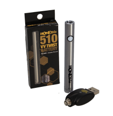 HoneyStick Baterie VV Twist pro cartridge 510 - Stříbrná
