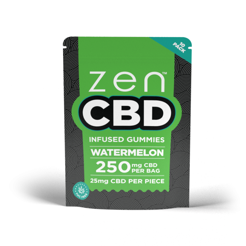 ZEN CBD グミ - スイカ、250 mg、10 個