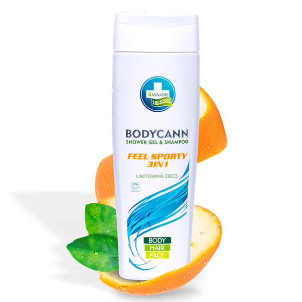 Annabis Bodycann Tunne urheilullinen 3in1 luonnollinen shampoo ja suihkugeeli, 250 ml