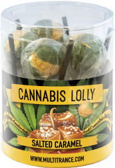 Lollies Cannabis Salted Caramel – Pudełko upominkowe (10 lizaków), 24 pudełka w kartonie
