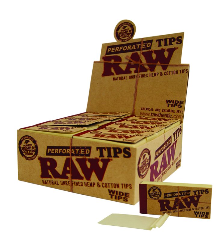 RAW Perforated Wide Tips Nebělené široké filtry - 50 ks v krabici
