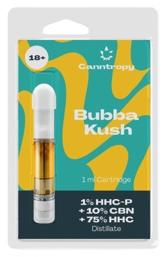 Canntropy Cartuș de amestec HHC Bubba Kush, 1 % HHC-P, 10 % CBN, 75 % HHC, 1 ml