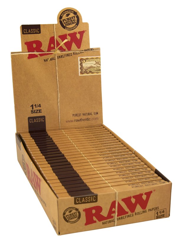 RAW format de papier court non blanchi 1¼ - 24 pcs dans boîte