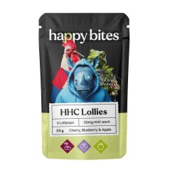 Happy Bites HHC Lollies Kirsche/Heidelbeere/Apfel, 3 Stück x 50 mg, 150 mg