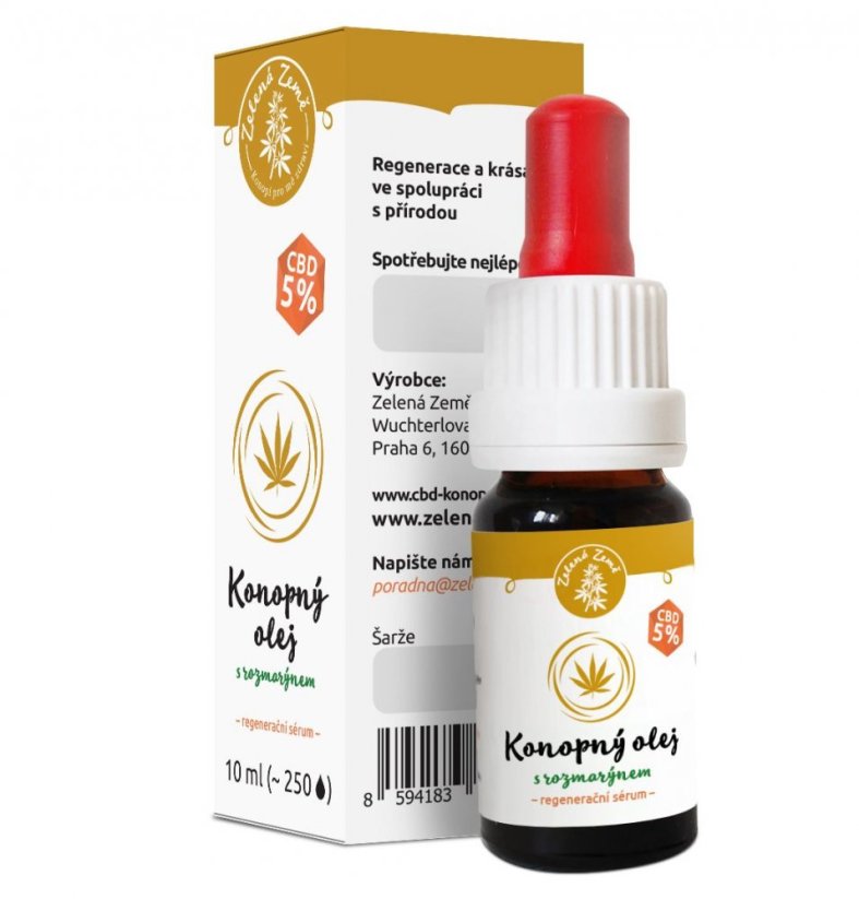 Zelena Zeme CBD hemp oil with rosemary - regenerating serum 10 ml
