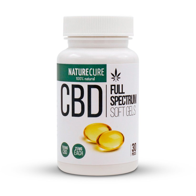 Nature Cure CBD mehki geli - 750 mg CBD, 30 kosov x 25 mg