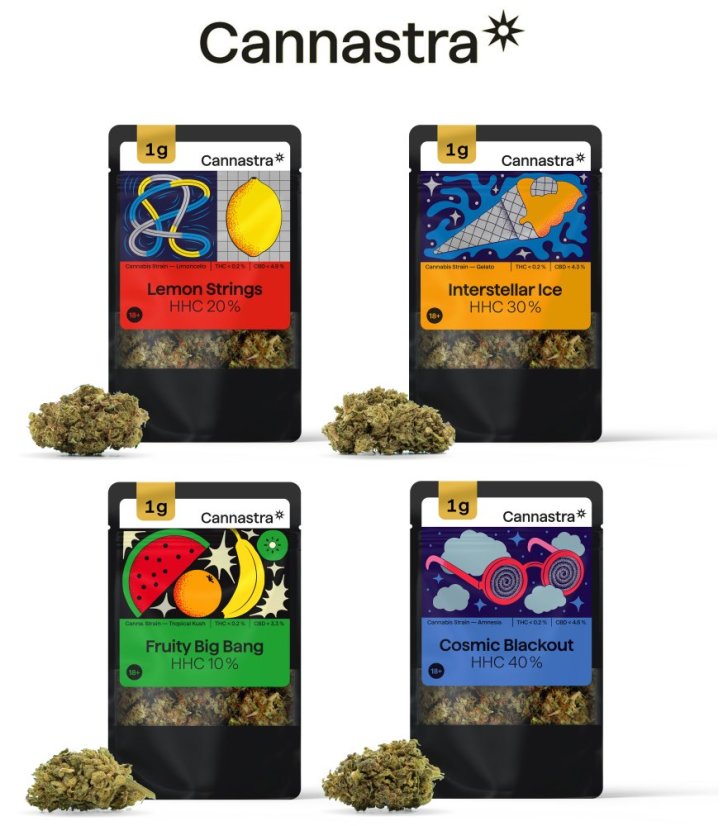 Cannastra HHC Flowers bundle, All in One Set - 4 odmiany x 1g do 100g