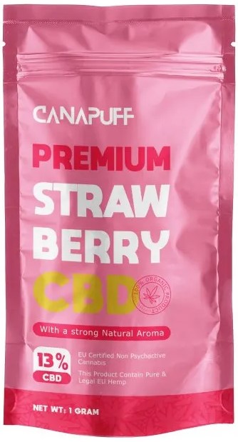 CanaPuff CBD Hanfblüte Erdbeere, CBD 13 %, 1 g – 10 g