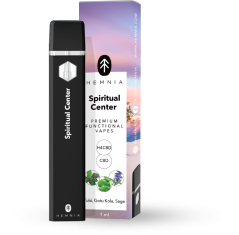 Hemnia Premium Functional H4CBD in CBD Vape Pen Spiritual Center - 50 % H4CBD, 45 % CBD, Tulsi, Gotu Kola, žajbelj, 1 ml