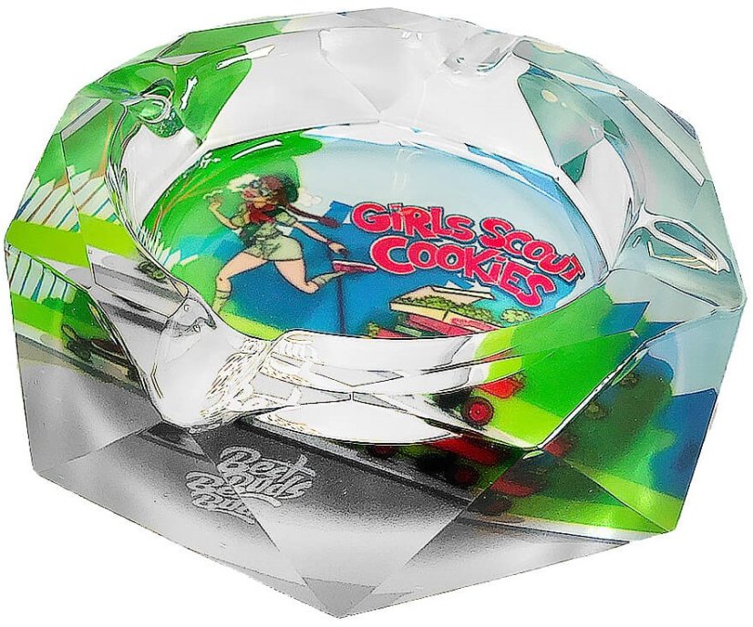 Best Buds Cenicero de cristal con caja de regalo, galletas Girl Scout