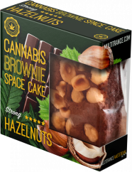 „Cannabis Hazelnut Brownie Deluxe“ pakuotė (stiprus sativa skonis) – dėžutė (24 pakuotės)