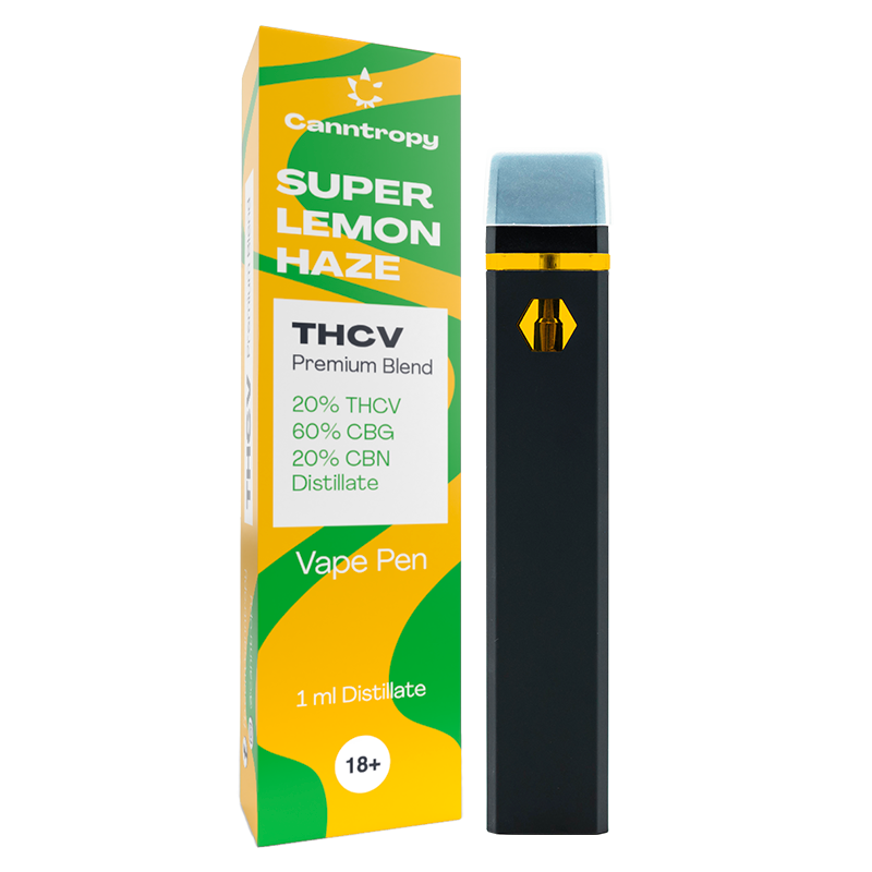 Canntropy THCV Vape Pen Super Lemon Haze, 20 % THCV, 60 % CBG, 20 % CBN, 1 мл