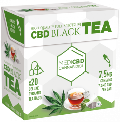 MediCBD Černý čaj (krabička 20 pyramidových sáčků), 7,5 mg CBD