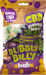 Bubbly Billy Buds Ursuleți Gummy CBD cu aromă de fructe ale pasiunii (300 mg)