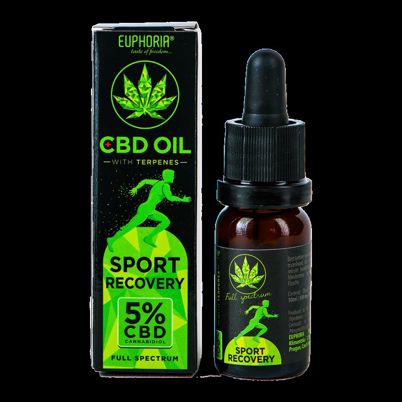 Euphoria CBD Oil 5% with terpenes 10 ml, 500 mg - Sport Recovery