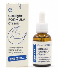 Enecta CBNight Formula Classic hampaolja med melatonin, 250 mg ekologisk hampaxtrakt, 30 ml