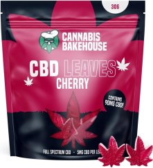 Cannabis Bakehouse - CBD Gummy Leaves Cherry, 10 bucăți x 5mg CBD