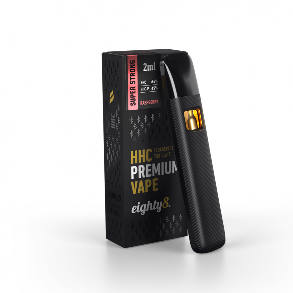 Eighty8 Superstrong HHC Vape Raspberry, 84 % HHC, 15 % HHCP, CCELL, 2 ml |  Canatura