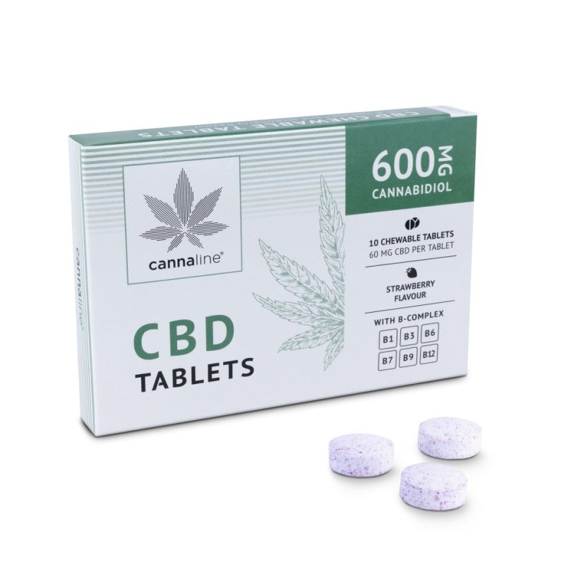 Cannaline CBD Tabletten met Bcomplex, 600 mg CBD, 10 X 60 mg