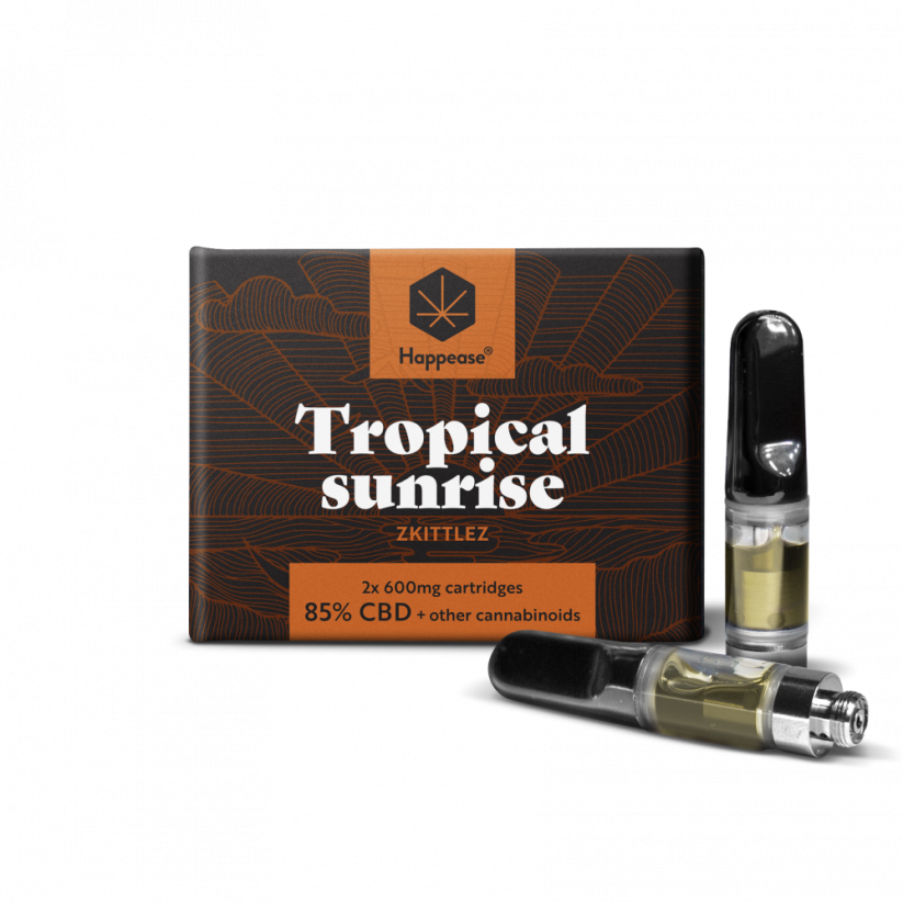Happease Tropical Sunrise cartridge 1200 mg, 85% CBD, 2 pcs x 600 mg