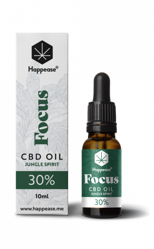 Happease Focus CBD Olejek Jungle Spirit, 30 % CBD, 3000 mg, 10 ml