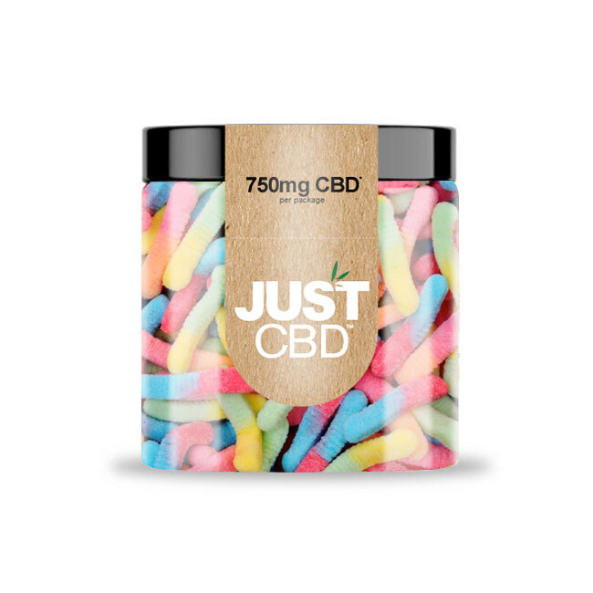 JustCBD Gumijas Sour Worms 250 mg - 3000 mg CBD