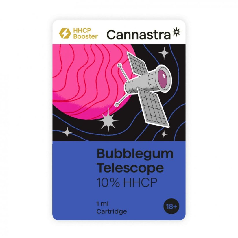 Cannastra HHCP skothylki Bubblegum sjónauki, 10%, 1 ml