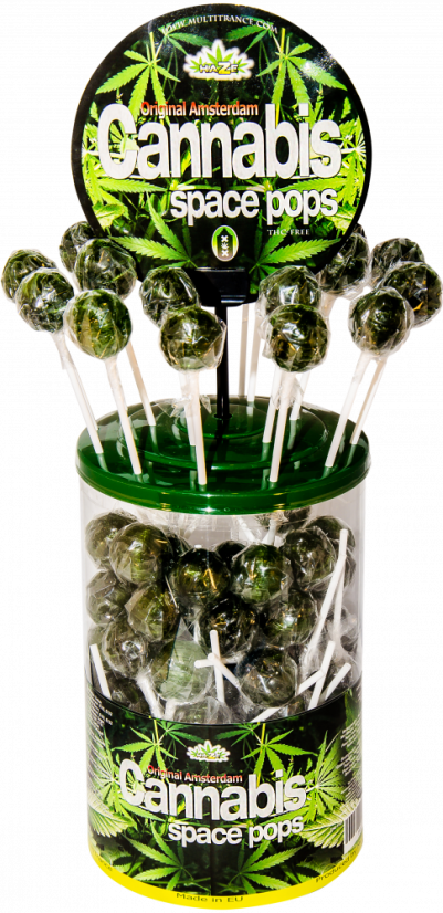 HaZe Cannabis Large Pops – Sýningarílát (100 lollies)