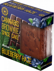 Cannabis Blueberry Haze Brownie Deluxe-verpakking (Medium Sativa-smaak) - Doos (24-packs)