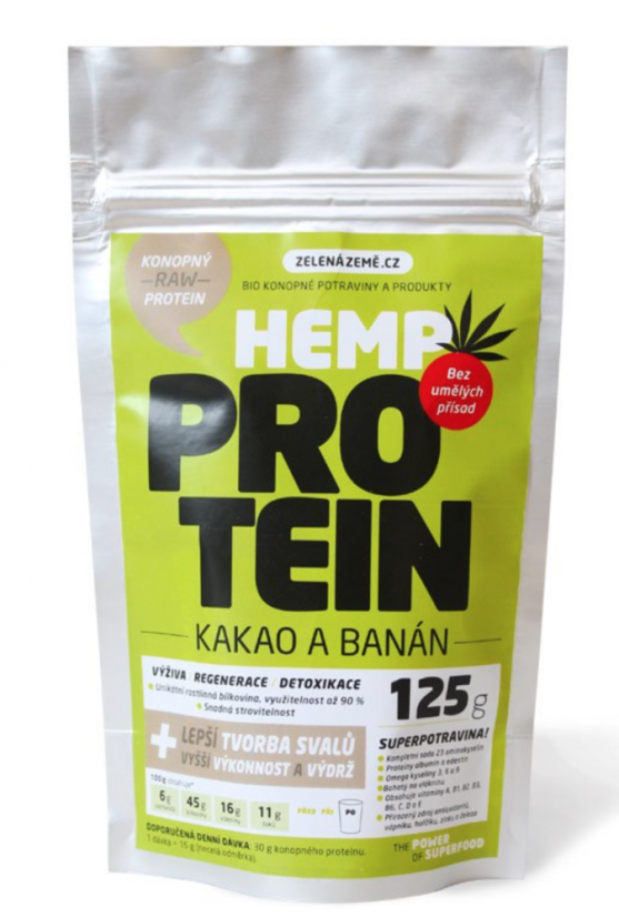Zelena Zeme Hennepproteïne Cacao en Banaan 125 g