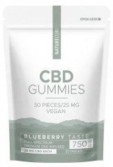 Nature Cure CBD Blueberry Gummies - 750 mg CBD, 30 stk, 99 g
