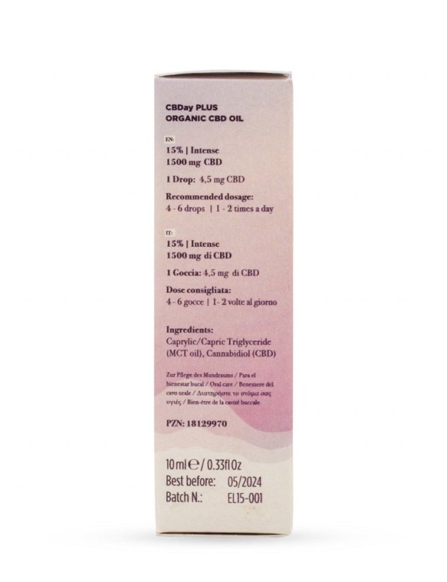 Enecta CBDay Plus Intense Full Spectrum CBD-olje 15 %, 1500 mg, 10 ml