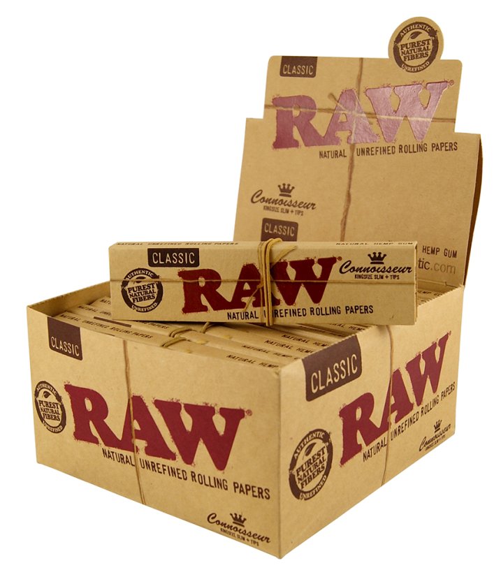 RAW Connoisseur King Size papīri ar filtriem, 110 mm, kastītē 24 gab.
