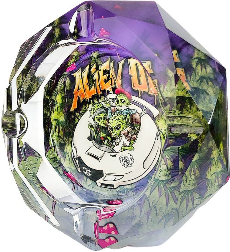 Best Buds Cendrier en cristal avec coffret cadeau, Alien OG