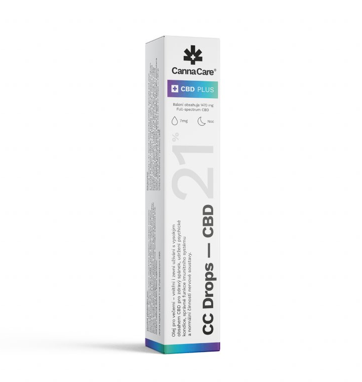 CannaCare Kapky CC Drops s CBD 21 %, 7 ml, 1470 mg