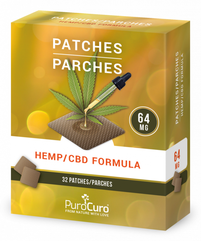 PuroCuro 64 mg Hennep CBD Formula pleisters, 32 stuks, 2048 mg