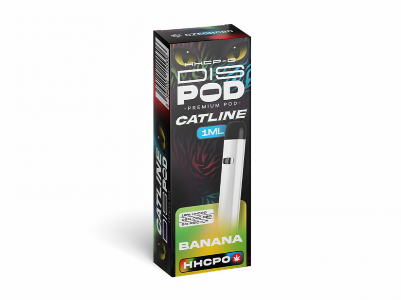 Czech CBD HHCPO CATline Vape Pen disPOD Banan, 10% HHCPO, 1 ml