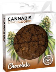 Caixa de biscoitos espaciais de chocolate e cannabis