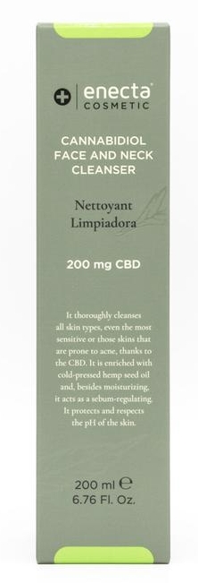 Enecta CBD limpador de rosto e pescoço 200 ml, 200 mg CBD